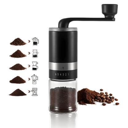 Premium pour-over coffee set with kettle, grinder, dripper, and accessories in gift box.