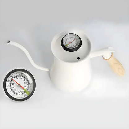 550ml Pour Over Coffee Kettle – Gooseneck Spout with Thermometer & Wooden Handle