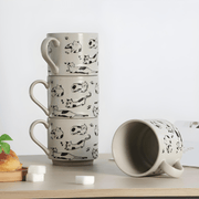 Lelyi 310ml artistic ceramic mugs in Nordic style – floral, cat, and abstract line designs – perfect for tea or coffee in Beirut Lebanon