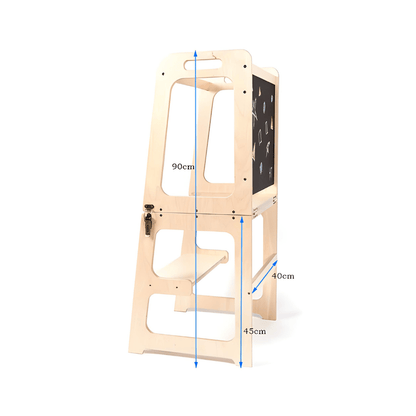 2-in-1 Birch Wood Learning Tower for Kids (Ages 3–6) | Safe & Durable
