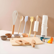 Kids 11-piece cooking set with wood & silicone tools – safe for age 3+ in Beirut