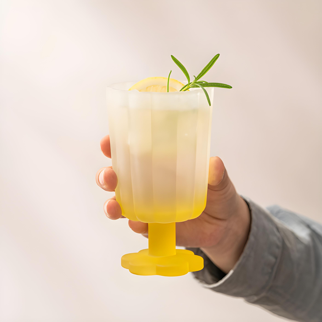 225ml Frosted Flower Cocktail Glass – Summer Goblet Cup