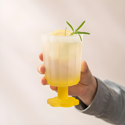 225ml Frosted Flower Cocktail Glass – Summer Goblet Cup