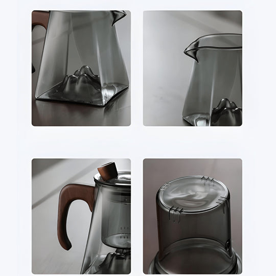 Modern 500ml glass teapot with wooden handle and removable infuser – heat-resistant teaware Lebanon