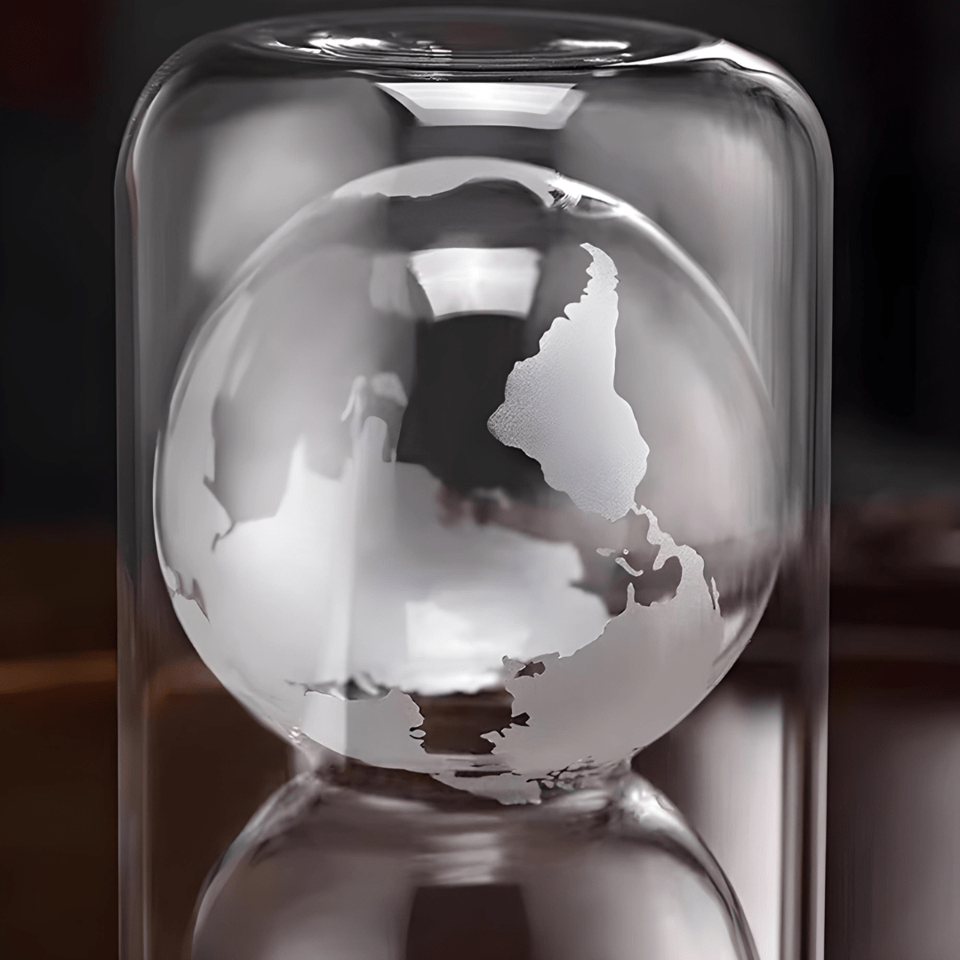 Double-layer borosilicate glass cup with 3D world map globe design, 160ml