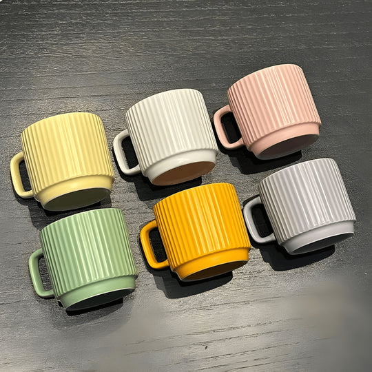 260ml Candy Color Ceramic Mug – Textured Matte Finish