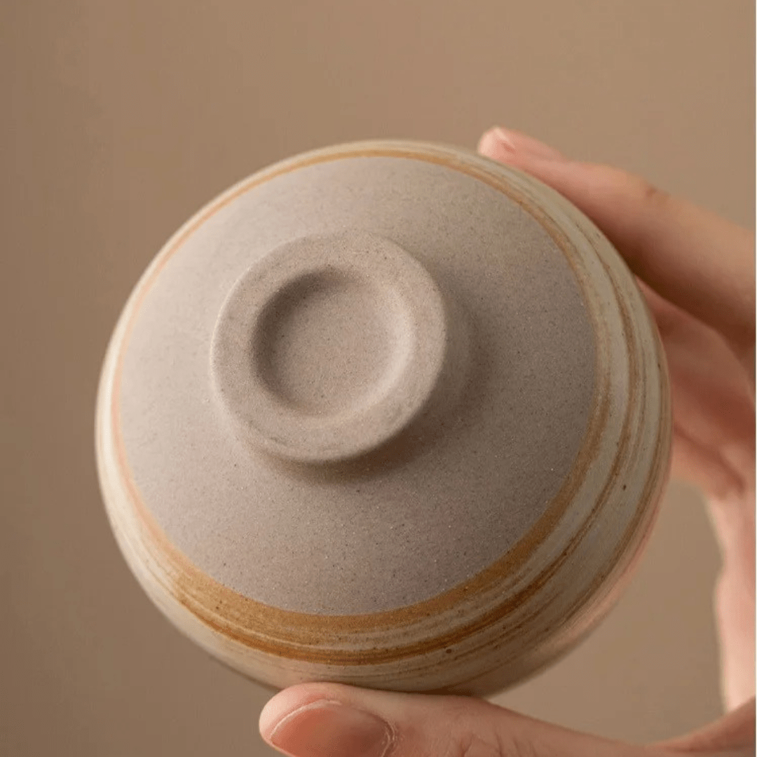 Retro Handmade Stoneware Cup Set – 7-Piece Afternoon Tea Collection