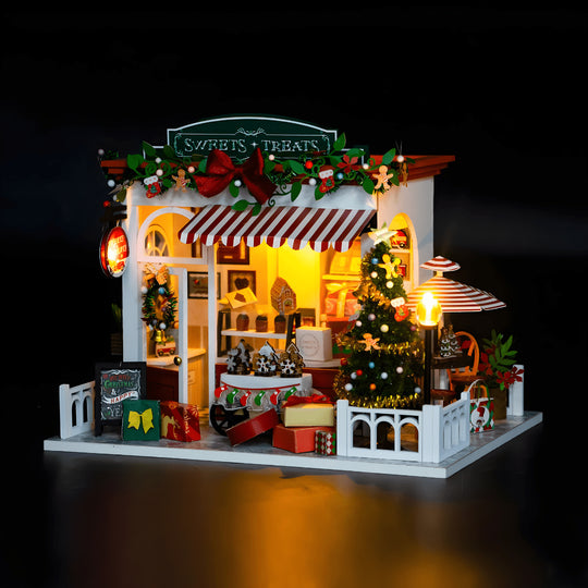 DIY Miniature Christmas House – LED, Music & Dust Cover