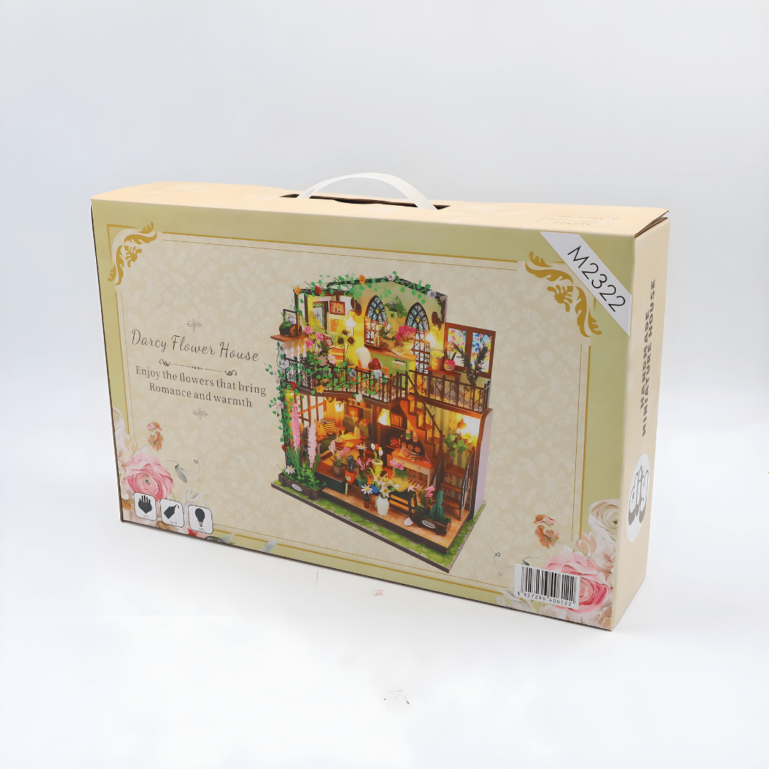 Darcy Flower House DIY miniature kit with LED lights, music & plexiglass cover – Beirut Lebanon