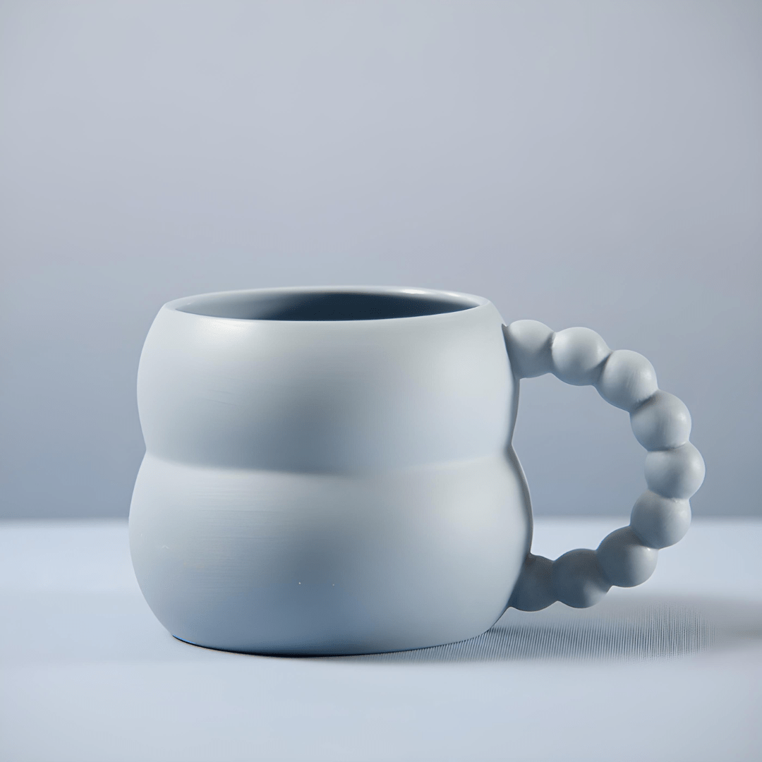 Blue ceramic coffee mug with beaded handle – Modern drinkware Lebanon