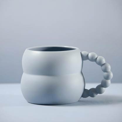 Blue ceramic coffee mug with beaded handle – Modern drinkware Lebanon