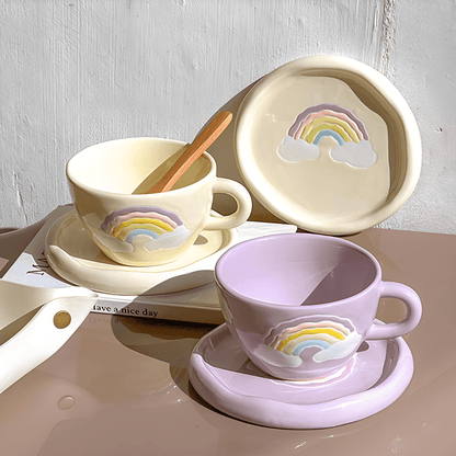 Hand-painted Rainbow Ceramic Coffee Mug 250ML