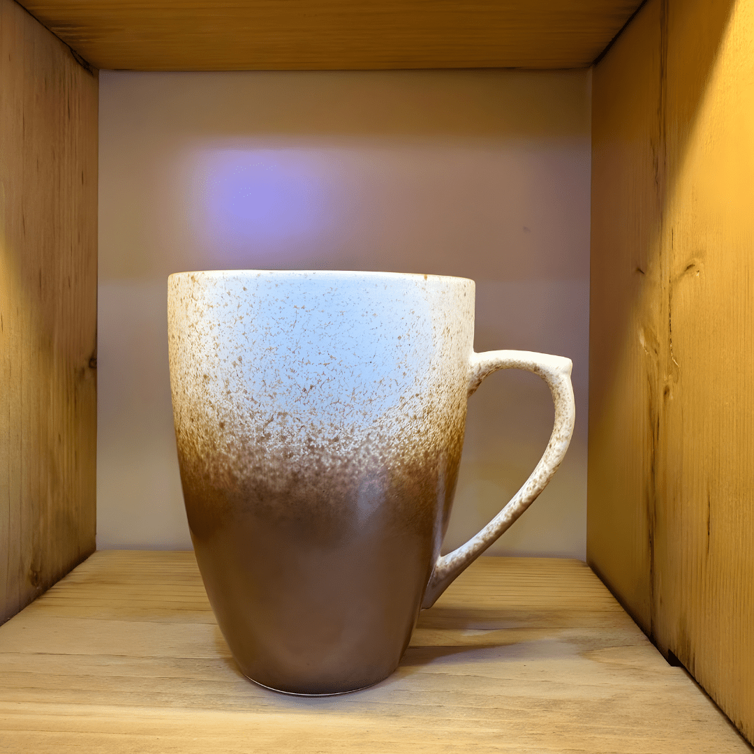 Handmade 320ml porcelain mug with gradient matte finish, available in multiple colors, perfect for coffee or tea