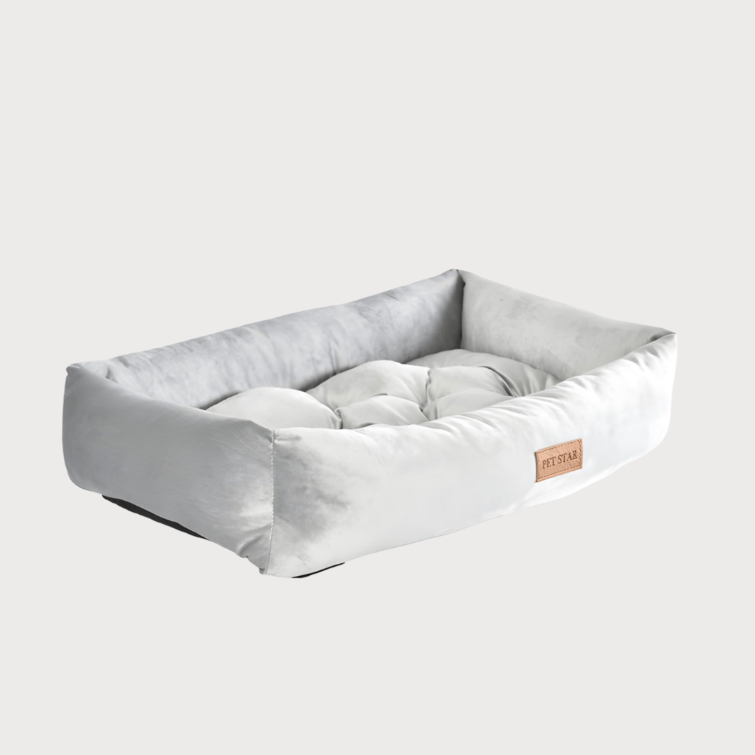 Velvet Soft Sustainable Dog & Cat Bed 75×50×10cm with removable pillow and anti-slip bottom – ideal for small dogs or medium to large cats.