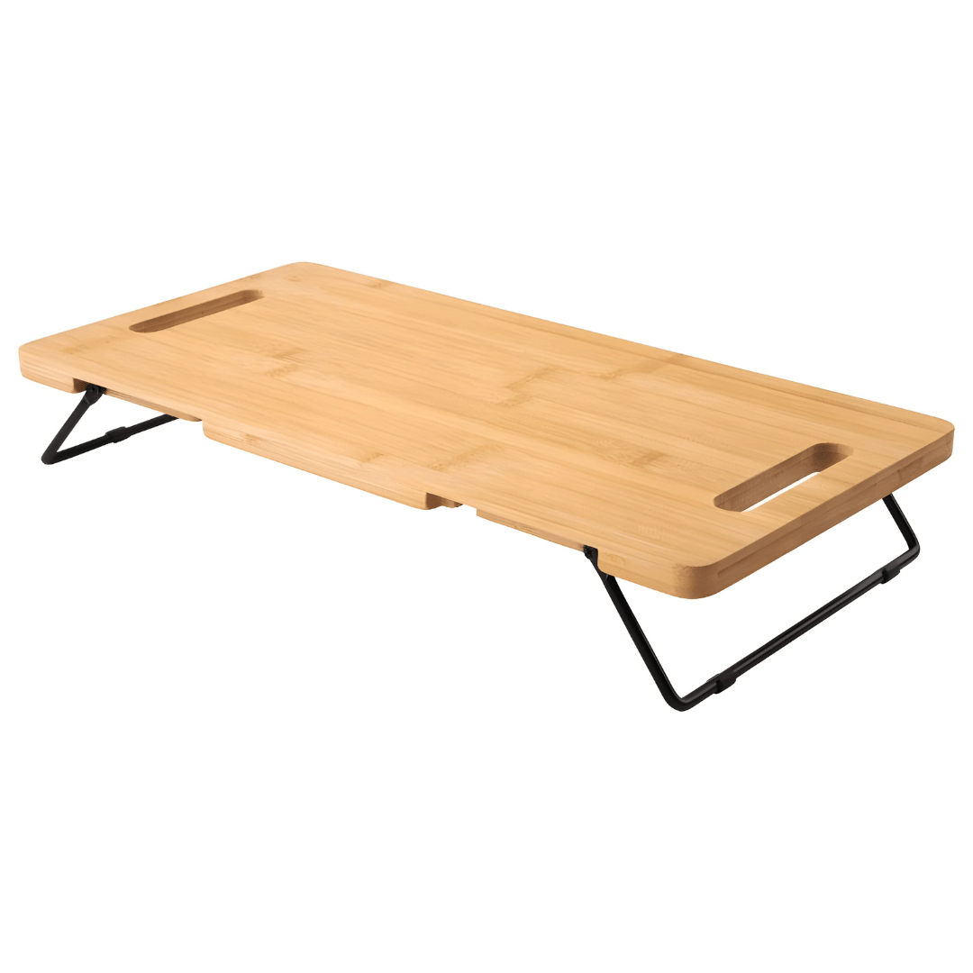 Bamboo serving board with foldable legs and handles – Livarno Home