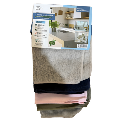 LIVARNO Home microfiber cloths 5-piece set eco-friendly cleaning Beirut