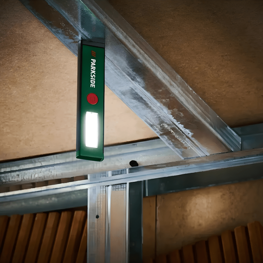 Parkside cordless LED work lamp with USB charging and 5 modes