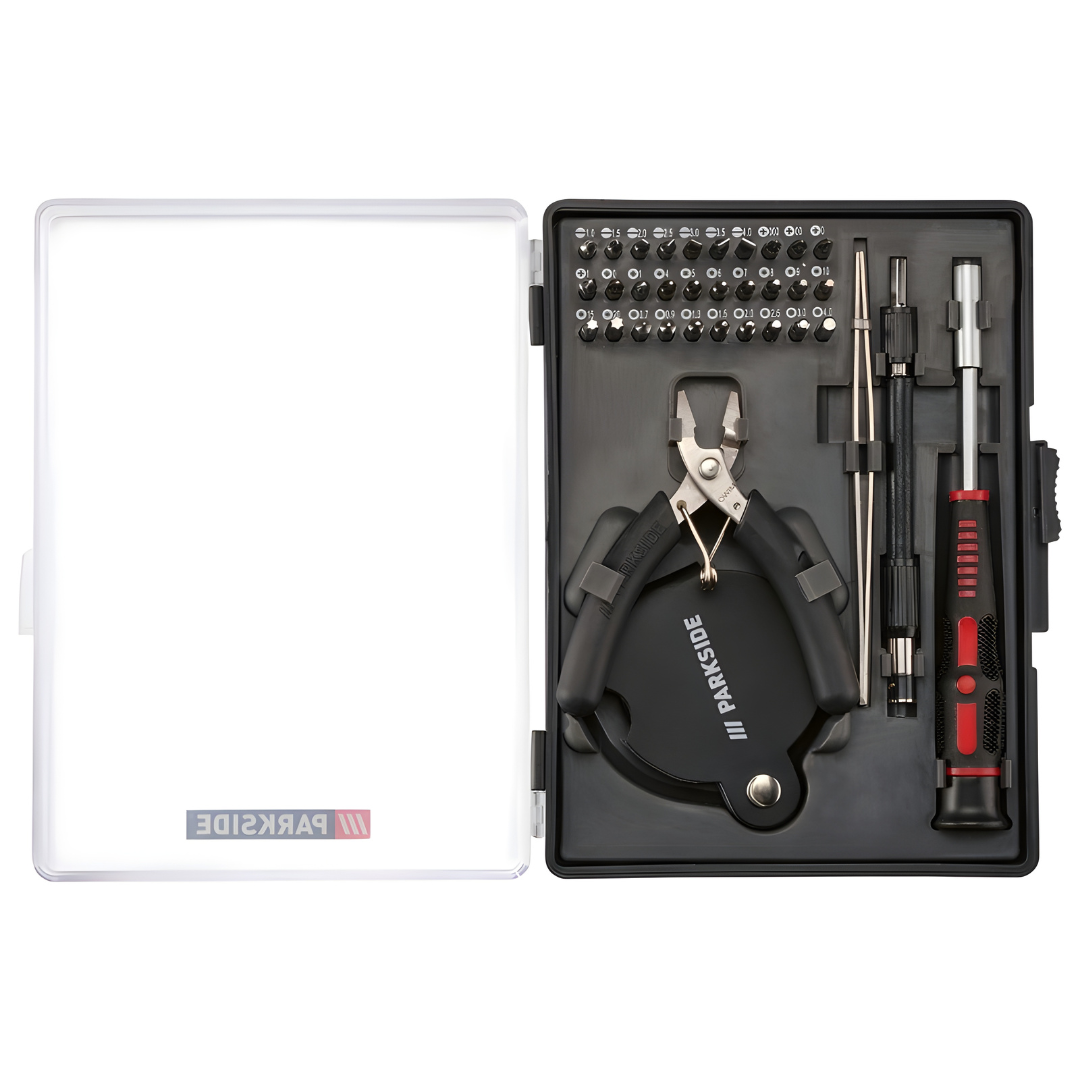 Parkside 35-piece precision mechanics tool set with magnetic screwdriver and accessories