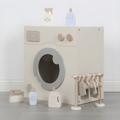 Hoogwaardige houten wasmachine met accessoires 38 × 45 × 25 cm