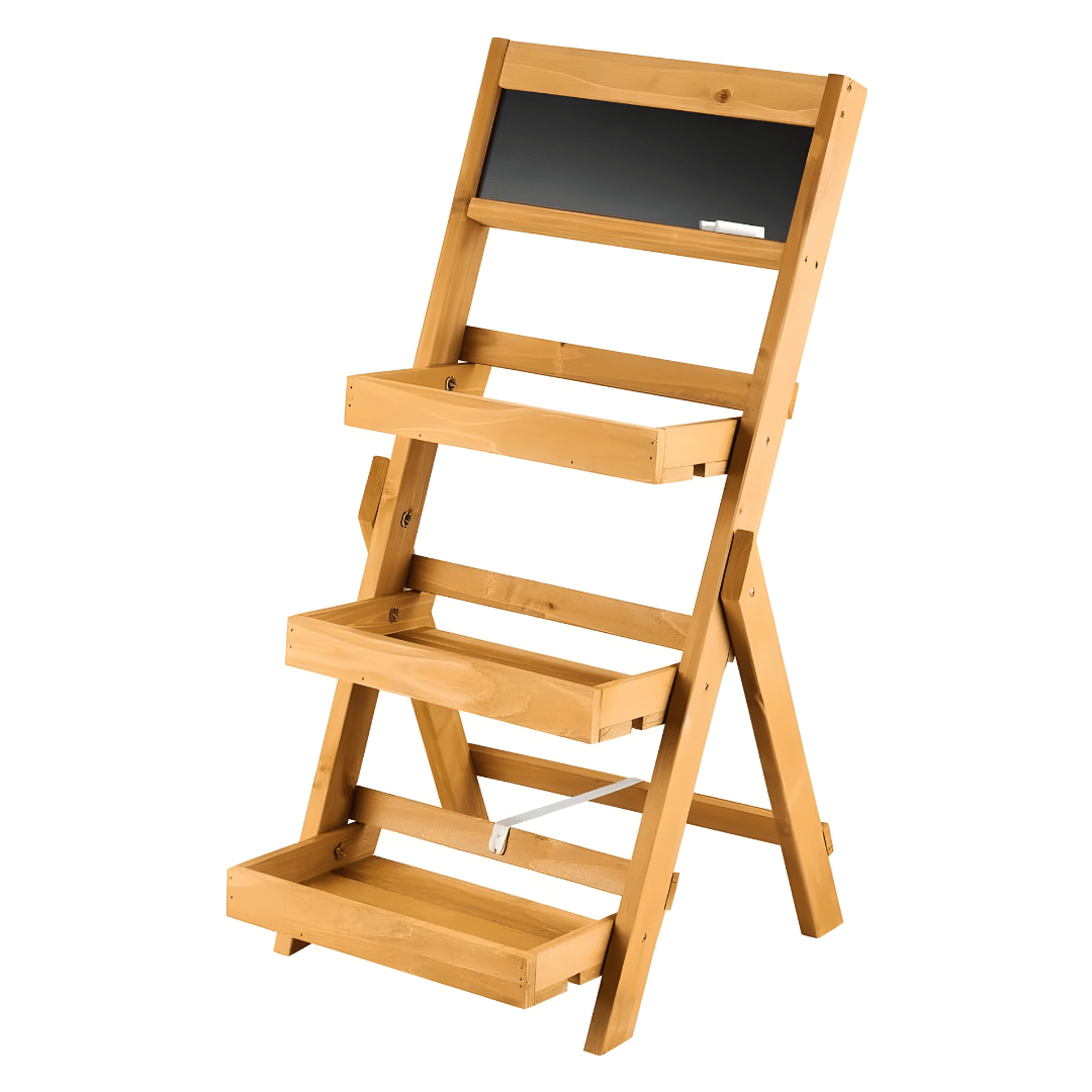 Livarno Home 3-tier wooden plant stairs natural brown – Beirut Lebanon