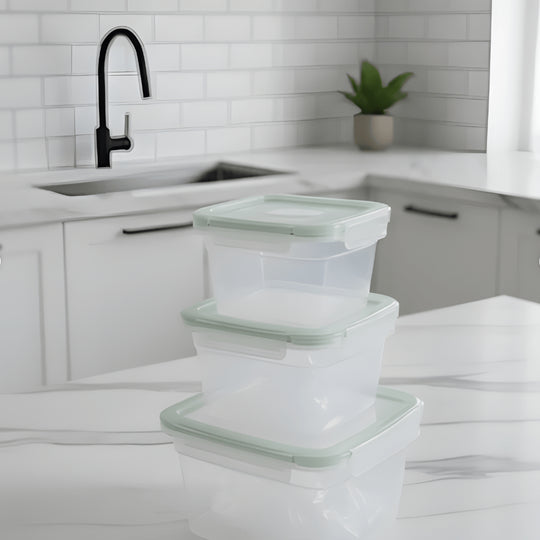 Spice & Soul® Food Storage Container Set of 3 – BPA-Free, Airtight & Stackable