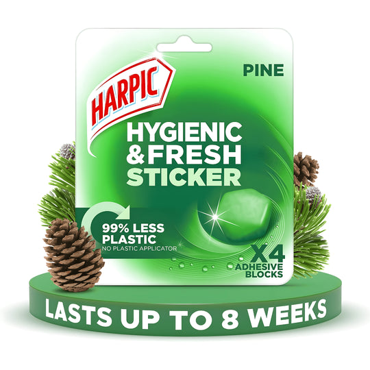 Harpic Hygienic Fresh Sticker Toilet Block – adhesive toilet cleaner for freshness and hygiene, available in Lebanon