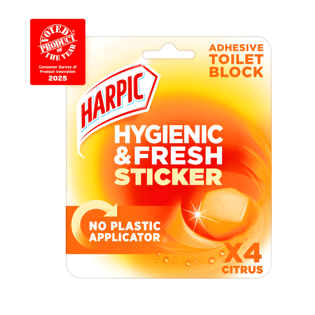 Harpic Hygienic Fresh Sticker Toilet Block – adhesive toilet cleaner for freshness and hygiene, available in Lebanon