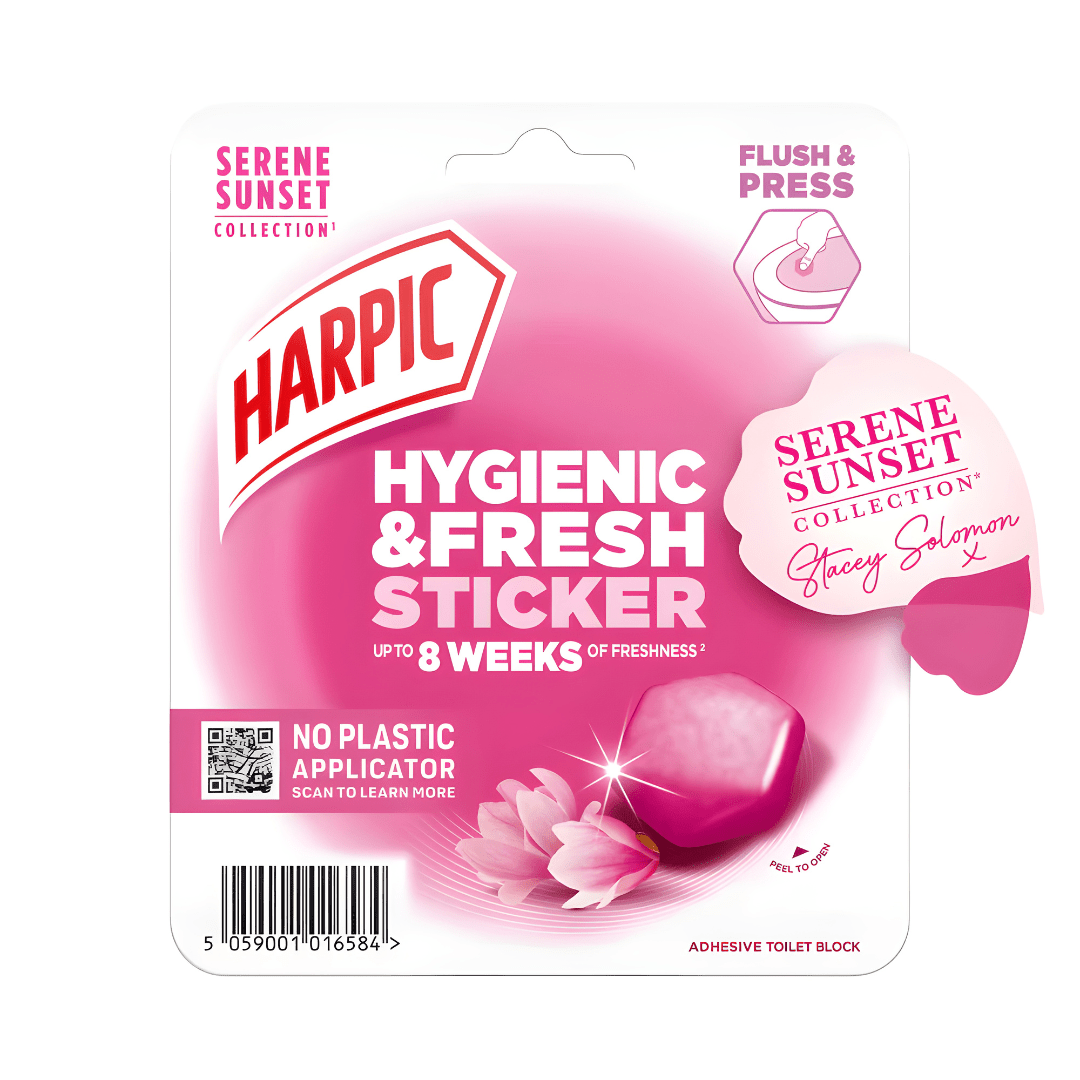 Harpic Hygienic Fresh Sticker Toilet Block – adhesive toilet cleaner for freshness and hygiene, available in Lebanon