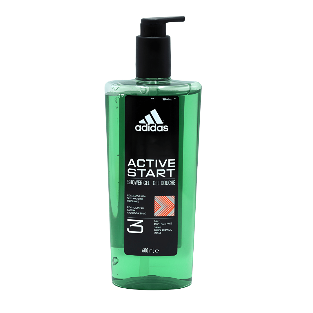 Adidas 3-in-1 Shower Gel for body, hair, and face 600ml – authentic men’s care with fresh long-lasting fragrance, available in Lebanon