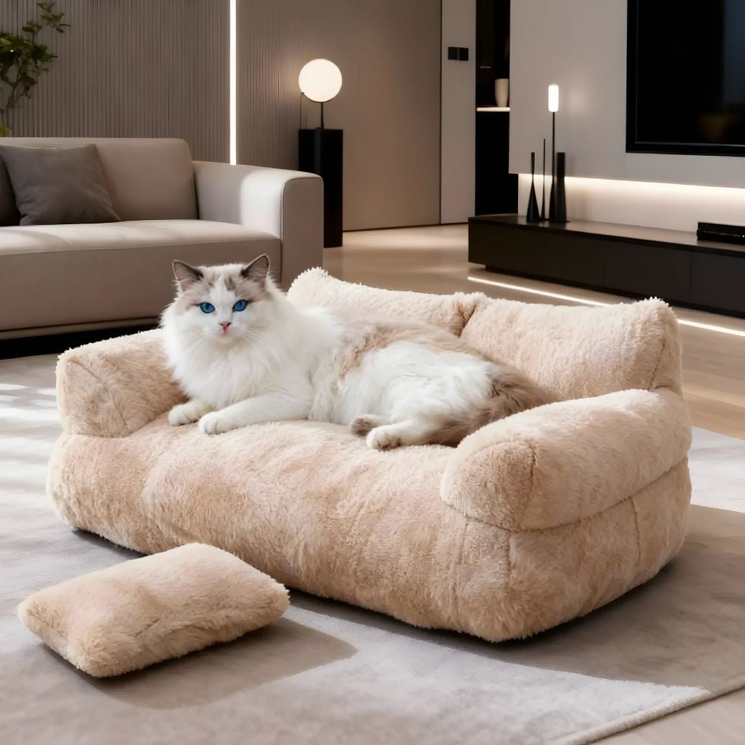 plush pet sofa bed soft dog and cat couch with armrests washable pet bed Lebanon Beirut