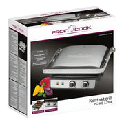 ProfiCook PC-KG 1264 electric contact grill 2000W with removable non-stick grill plates and stainless steel body