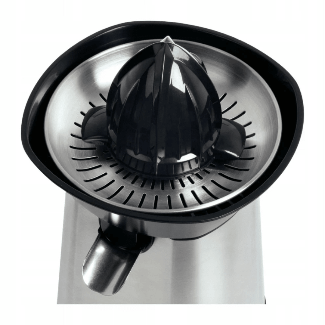 Quigg 60W Electric Citrus Juicer featuring a sleek and durable stainless steel design.