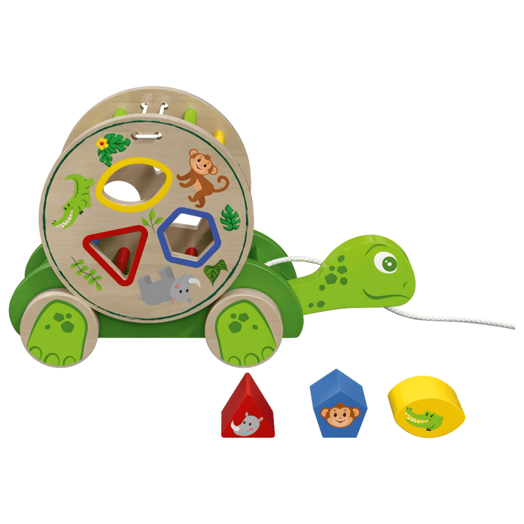 PLAYTIVE WOODEN PULL ALONG TURTLE EUROPEAN HOUSE HOLD