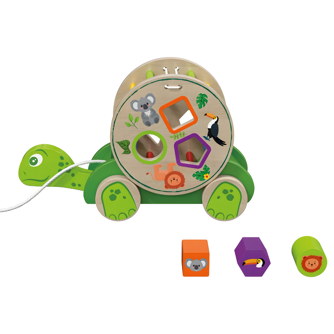 PLAYTIVE WOODEN PULL-ALONG TURTLE