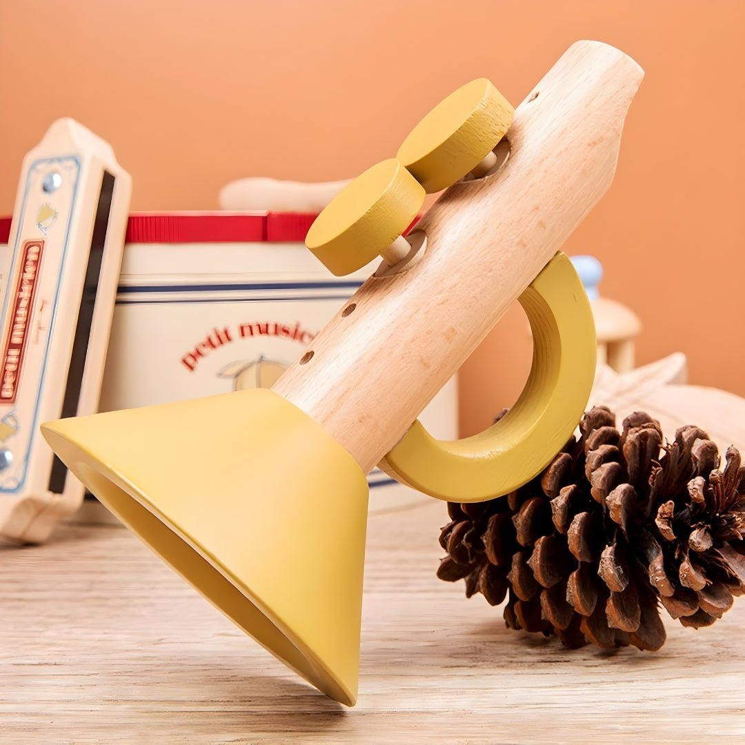 Wooden musical instruments set for toddlers drum harmonica maraca Lebanon European House Hold