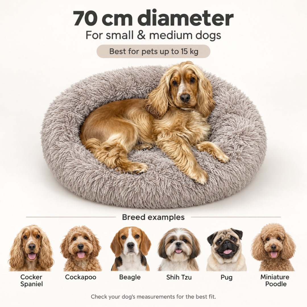 Round Anti-Slip Pet Bed – Soft & Breathable (70 cm)