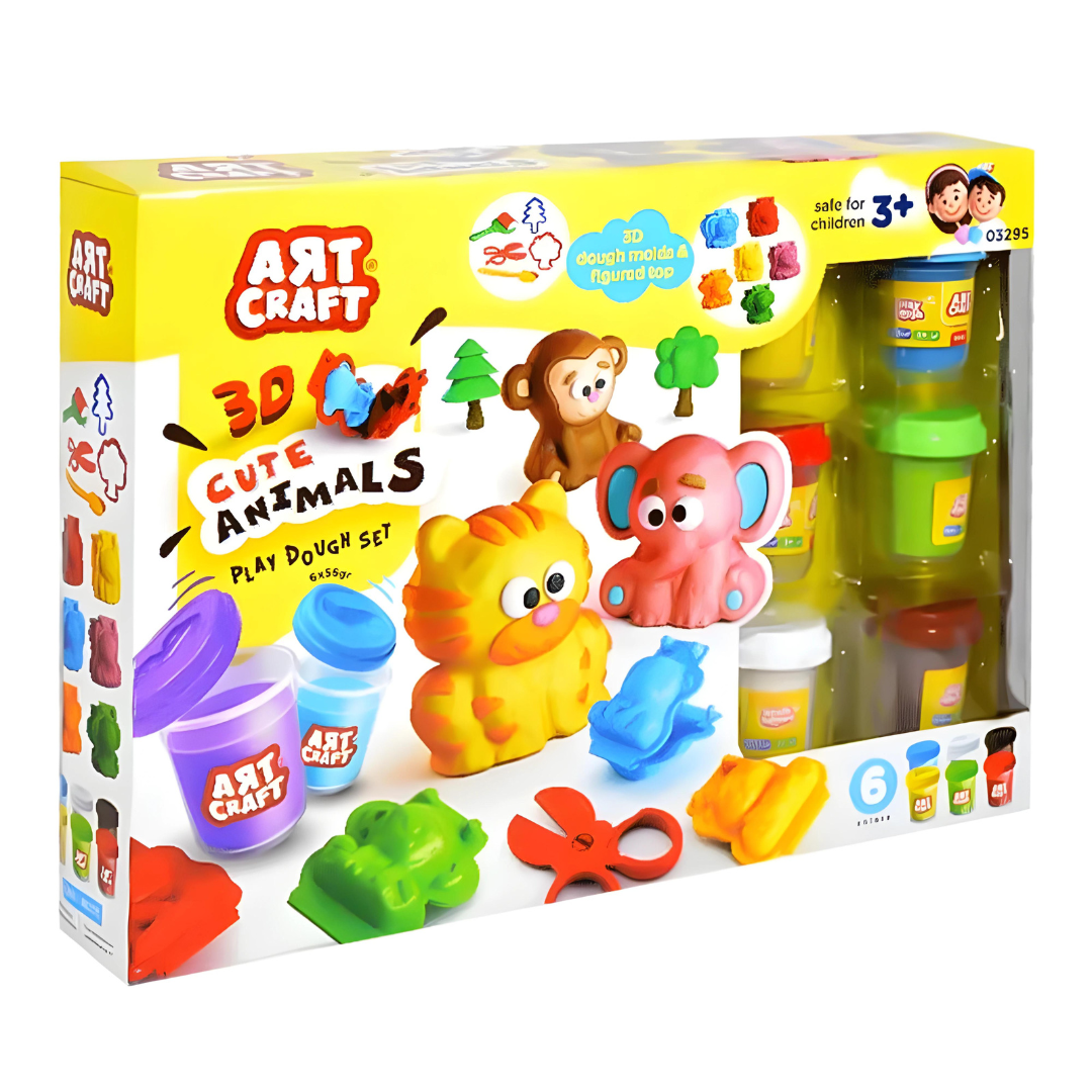 Art Craft 3D Cute Animals Play Dough Set