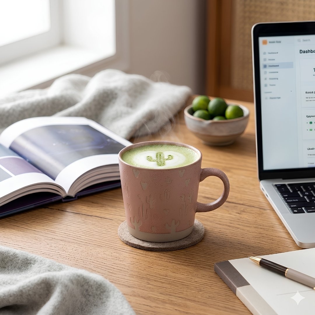 Handmade-Style Ceramic Mug – Earth-Tone Coffee & Tea Cup 350ML