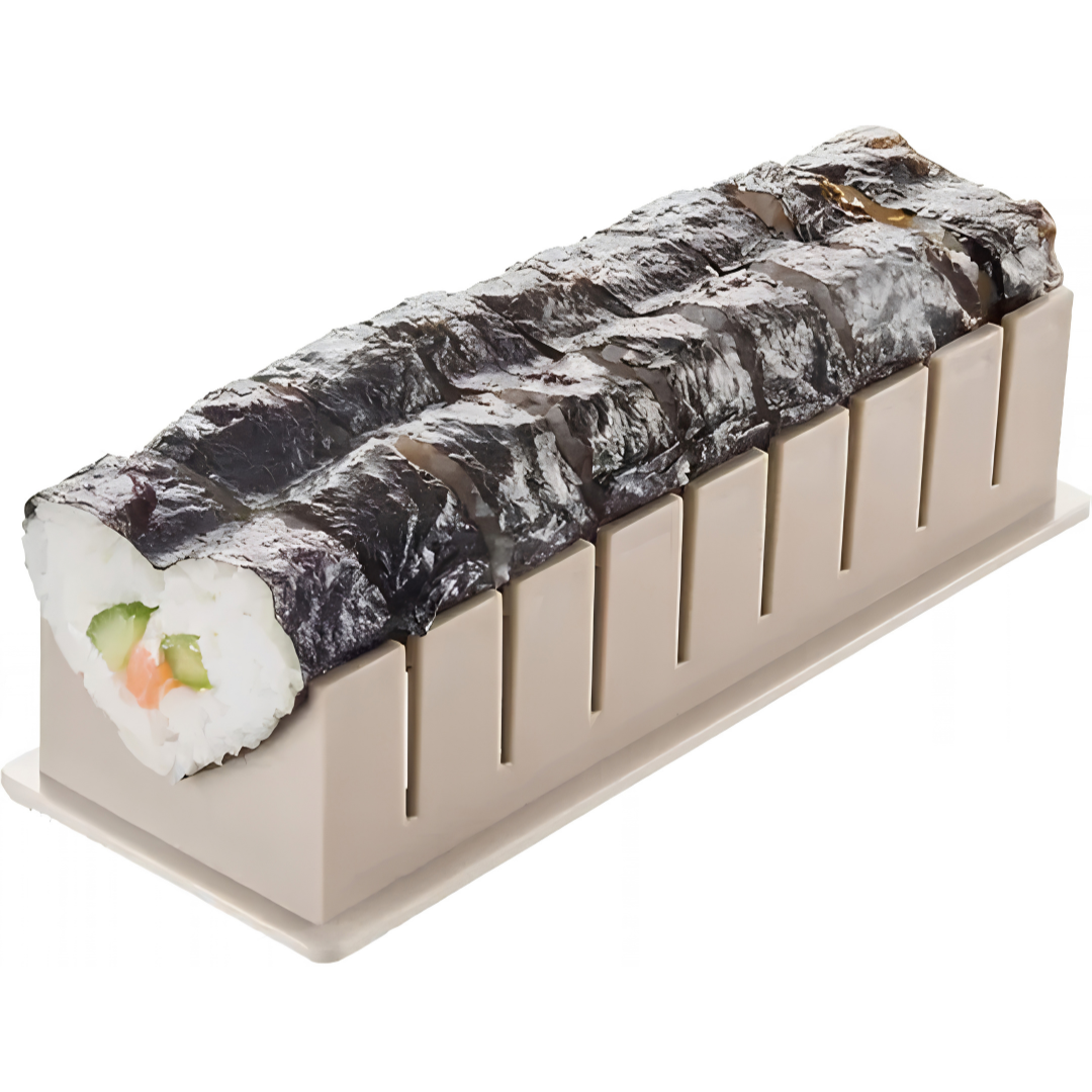Livarno Home 13-piece complete sushi making kit featuring shape molds, a bamboo rolling mat, rice fork, and stainless steel knife, available for delivery in Lebanon.