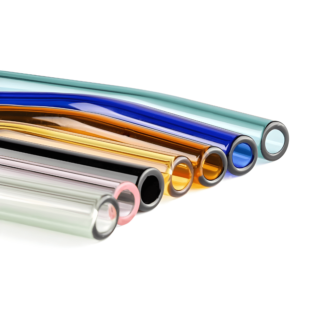 Glass Straw Set – 12 Reusable Straws + 2 Brushes