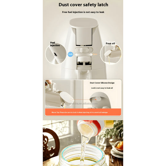 2-in-1 300ml glass oil dispenser bottle with spray and pour functions