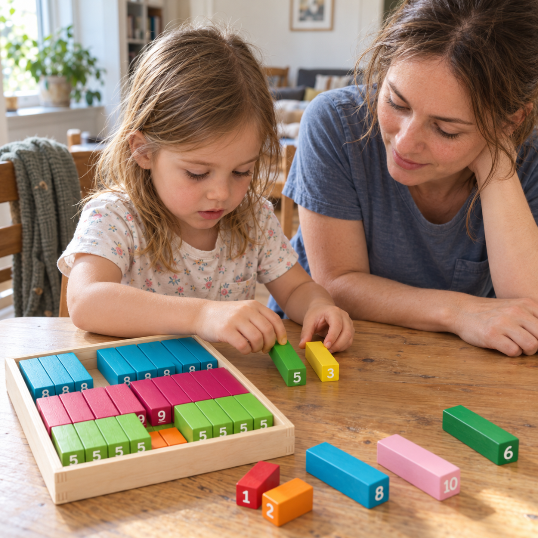 Playtive Wooden Calculation Sticks – 101-Piece Montessori Counting Set