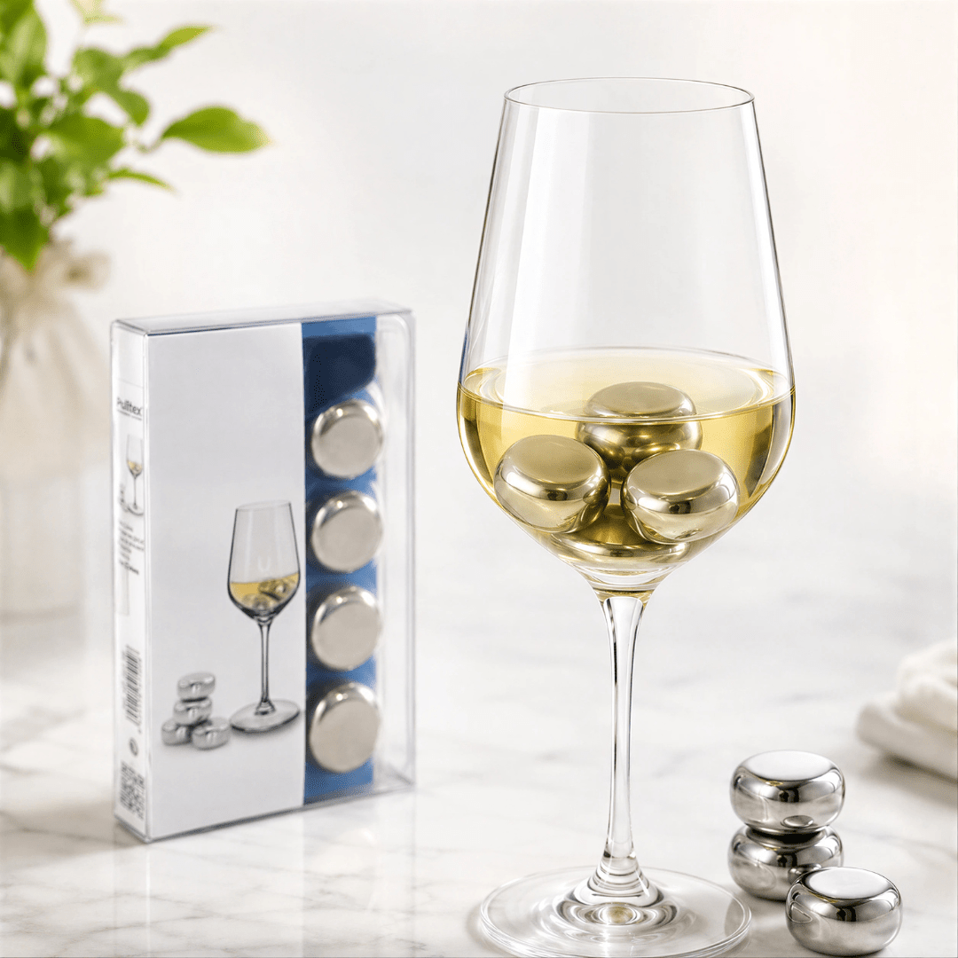 PULLTEX Stainless Steel Ice Cubes – Set of 4