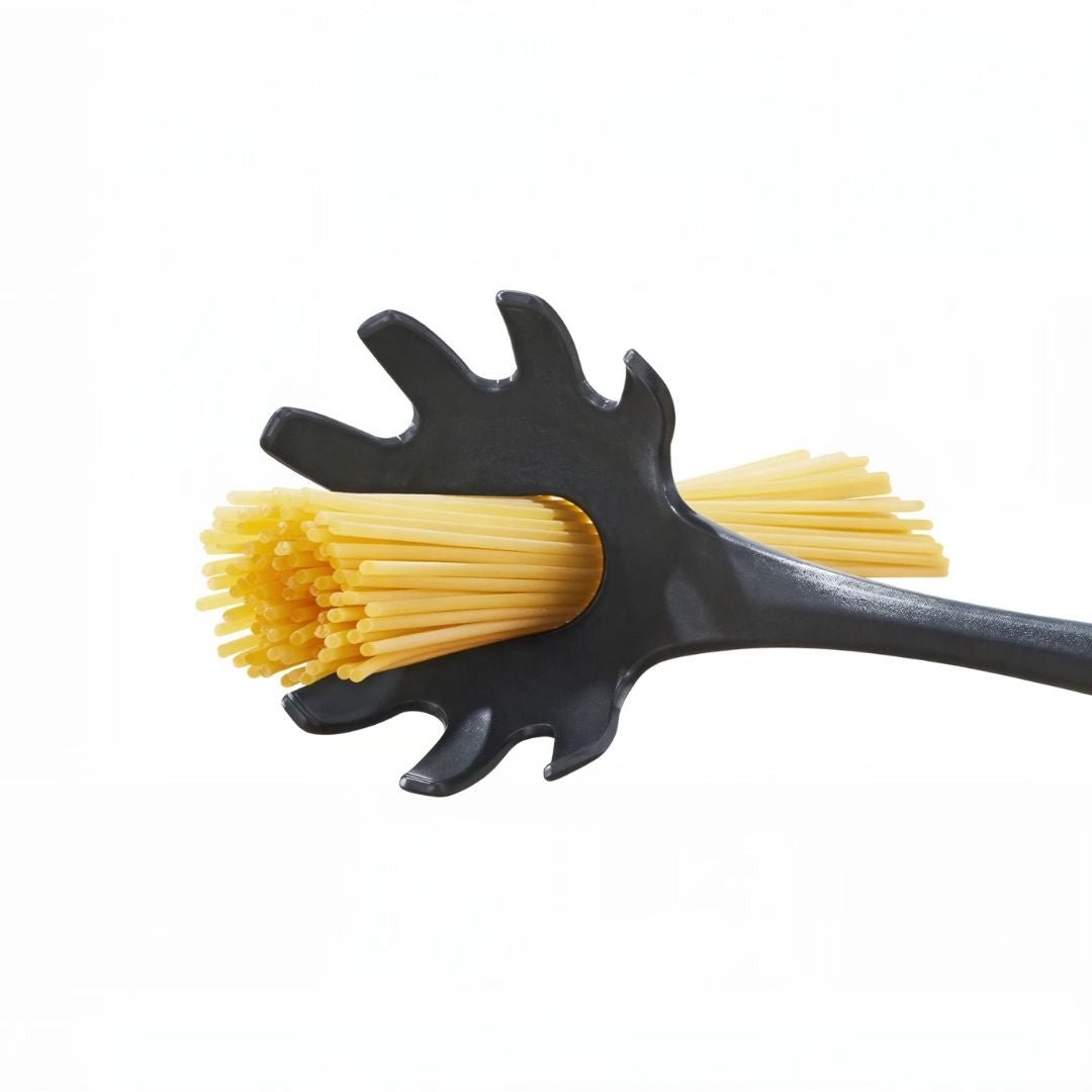 SILVERCREST black nylon pasta spoon with removable digital timer and spaghetti portion guide