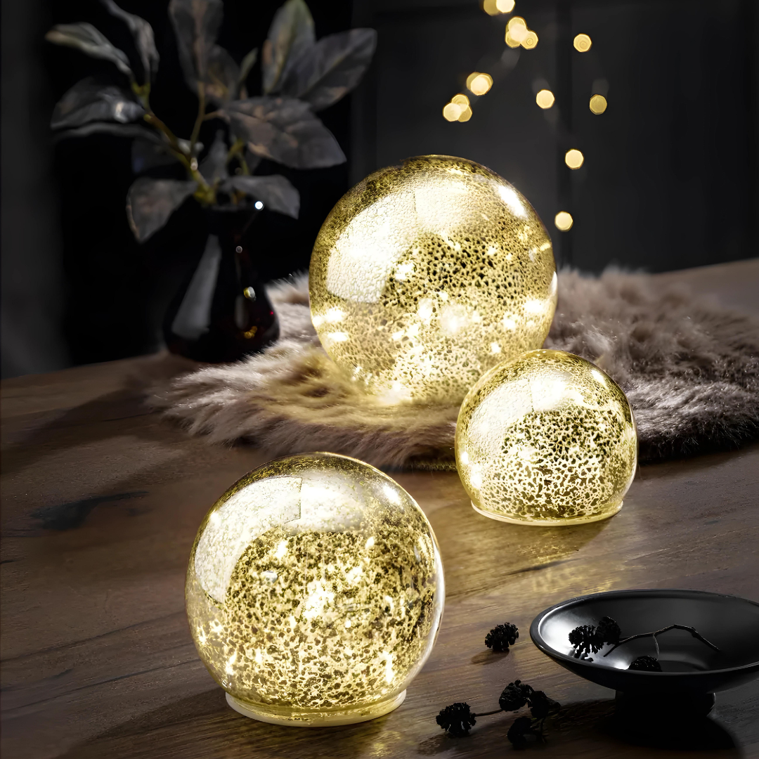 Livarno Home LED Decorative Balls 3 pieces With Timer