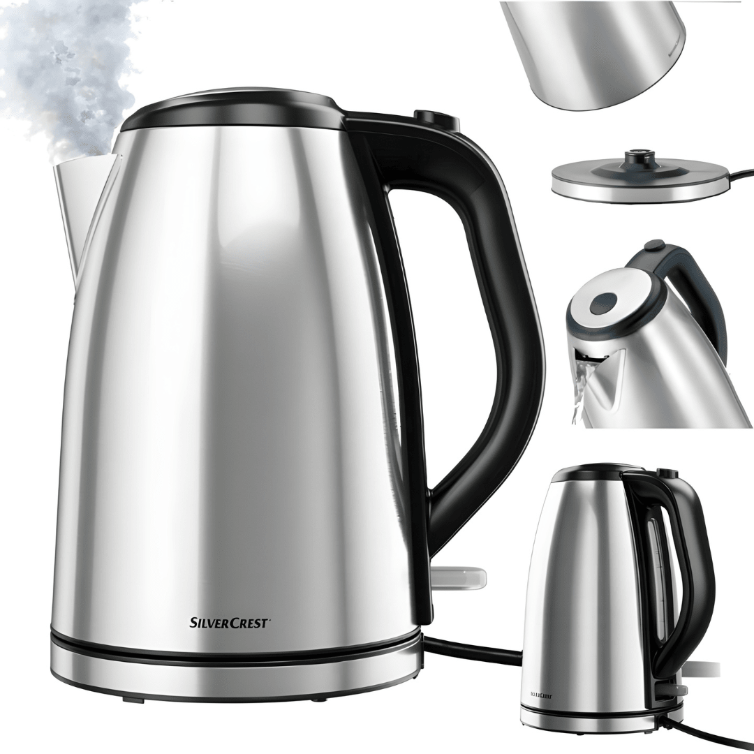 Electric kettle 3100W 1.7L silver gray metal with 360 swivel base in Beirut Lebanon