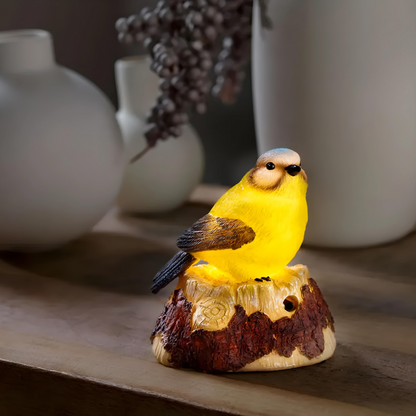 Livarno Home Wooden Bird Decoration Battery Operated