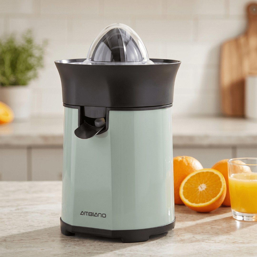 AMBIANO Electric Citrus Press 60W – Stainless Steel & Drip Stop