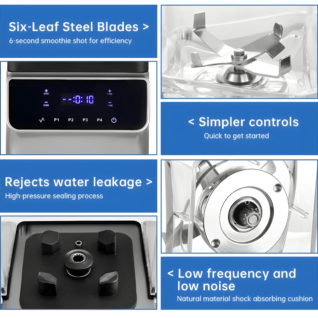 Powerful 3.5L commercial brushless blender with 2200W motor and touch control – ideal for juice bars and restaurants in Beirut