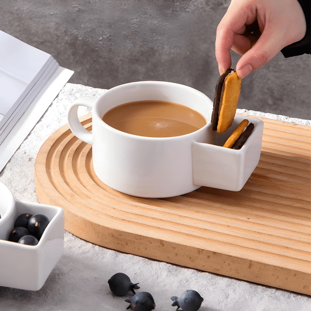 Bone china coffee mug with biscuit holder – 125ml or 180ml ceramic cup ideal for tea and coffee lovers in Beirut, Lebanon